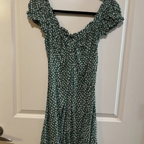 With Jean - Green Daisy Mini Floral Isabelle Dress - Medium - Picture 6 of 8